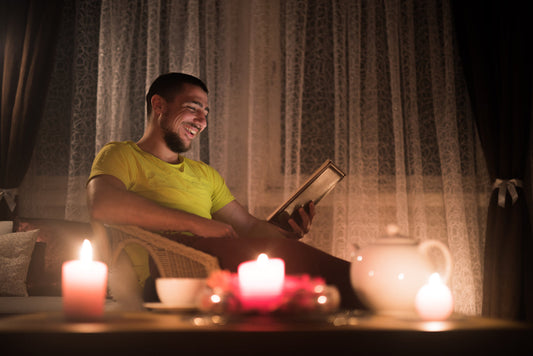 Candles are for men too - a man enjoying a candle