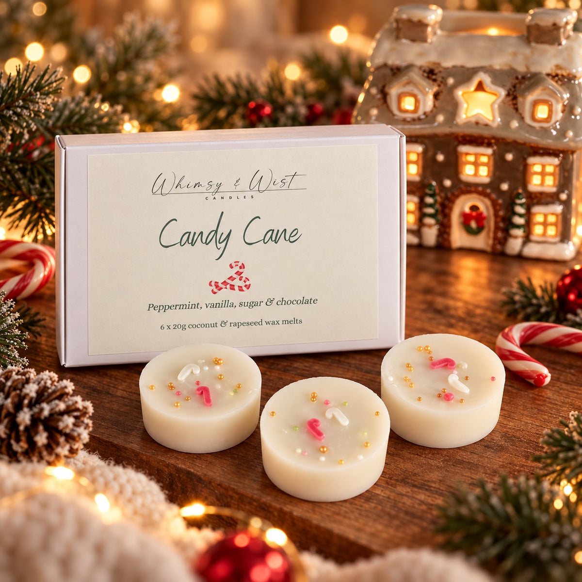Candy Cane Wax Melts – Box of 6