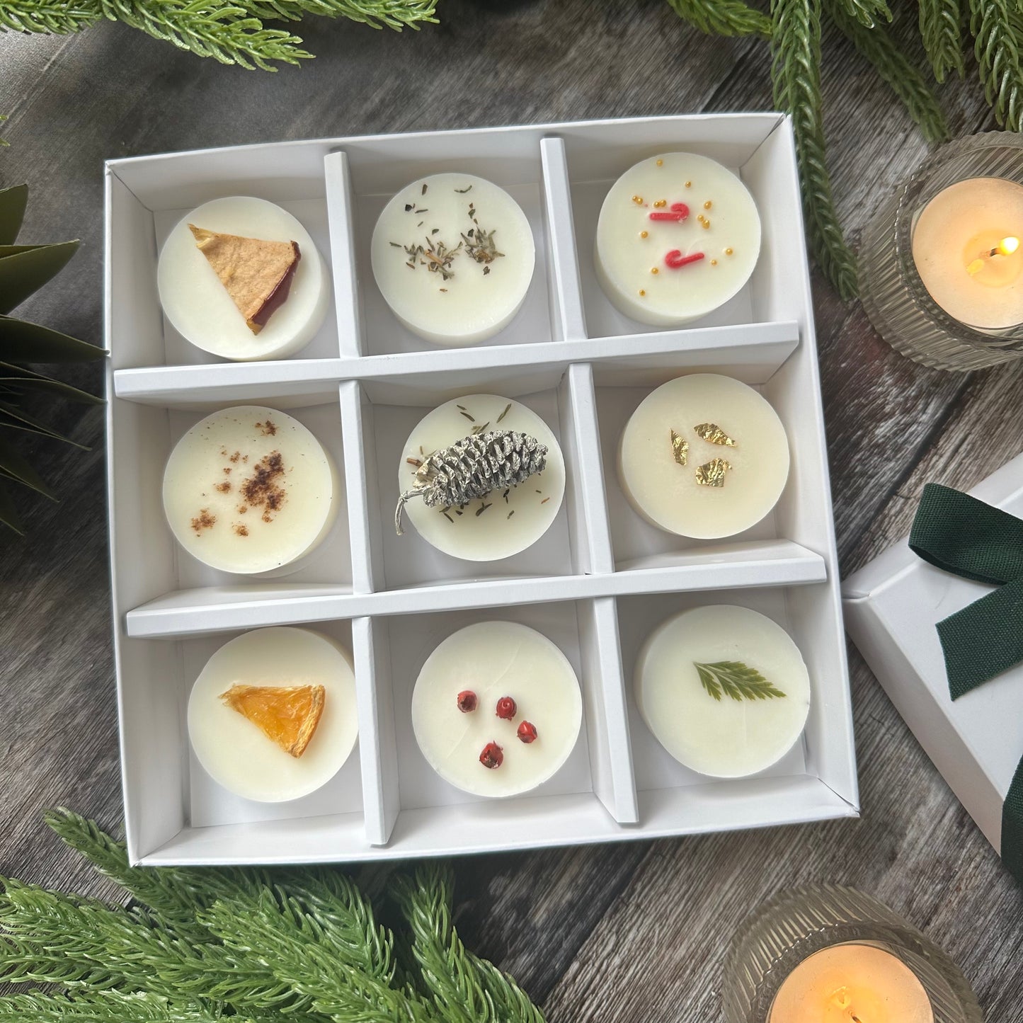 A box of Christmas wax melts, perfect for gifting