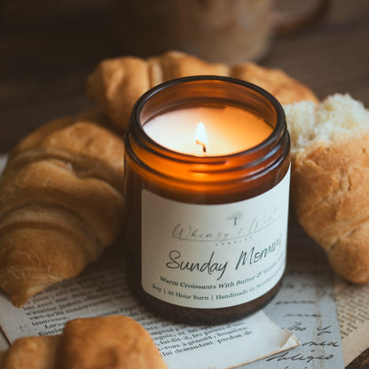 Croissant scented candle called Sunday Morning