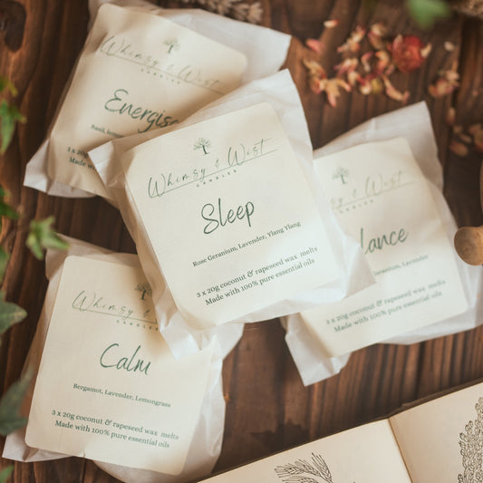 Packs of 3 wax melts, infused with essential oils