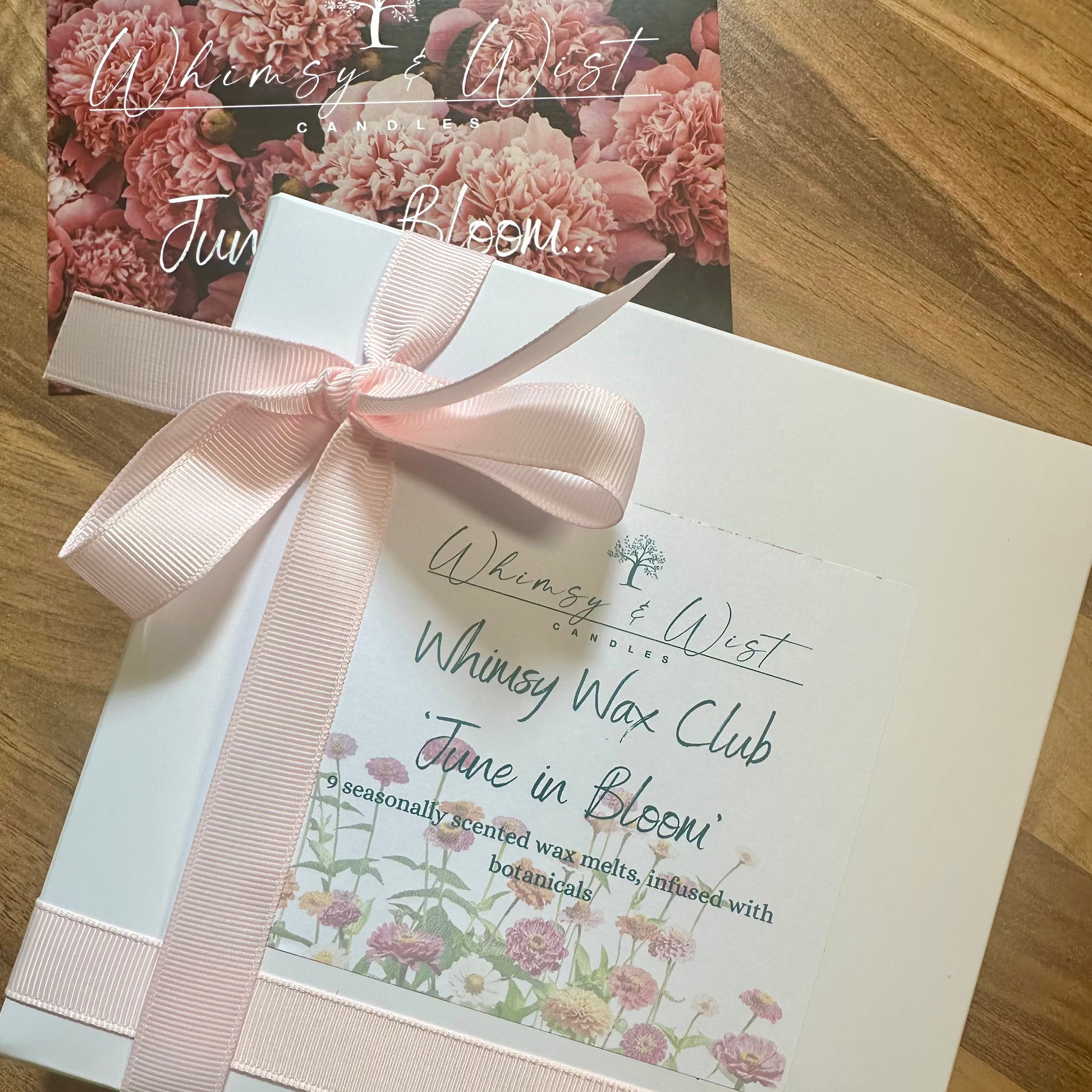 Wax melt subscription box themed 'June in Bloom'