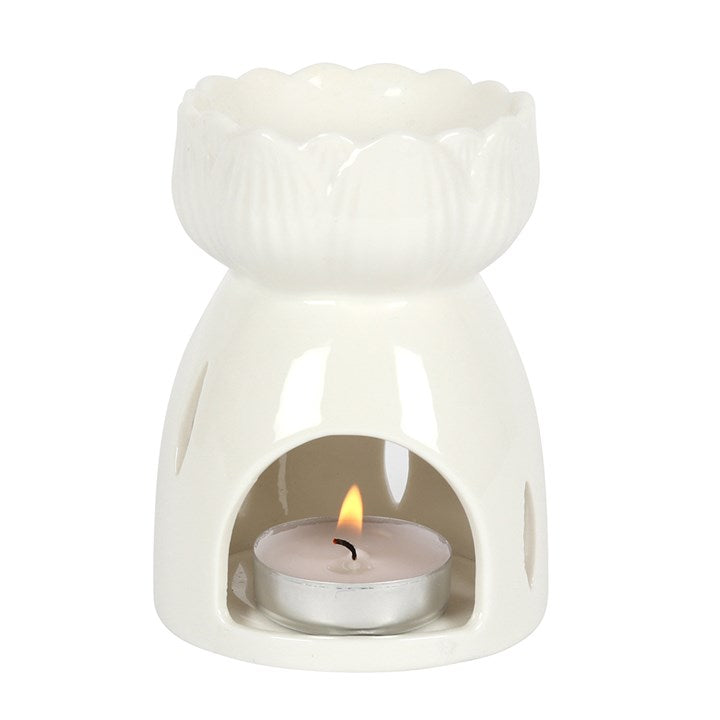 White Lotus Flower Wax Melt Burner