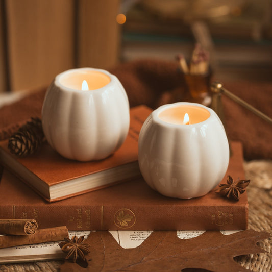 Ceramic Pumpkin Mini Candle