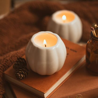 Ceramic Pumpkin Mini Candle