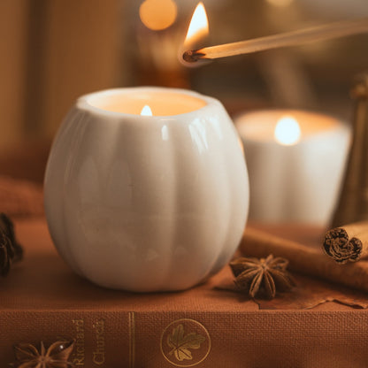Ceramic Pumpkin Mini Candle