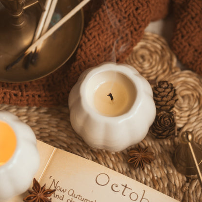Ceramic Pumpkin Mini Candle