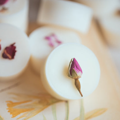Close up of cottage garden scented wax melt