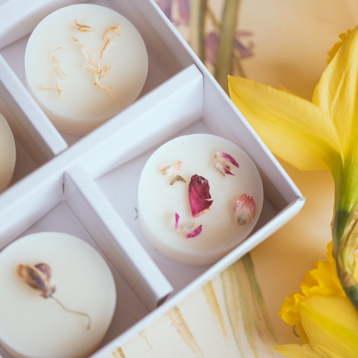 Close up of The Spring Edit wax melt box