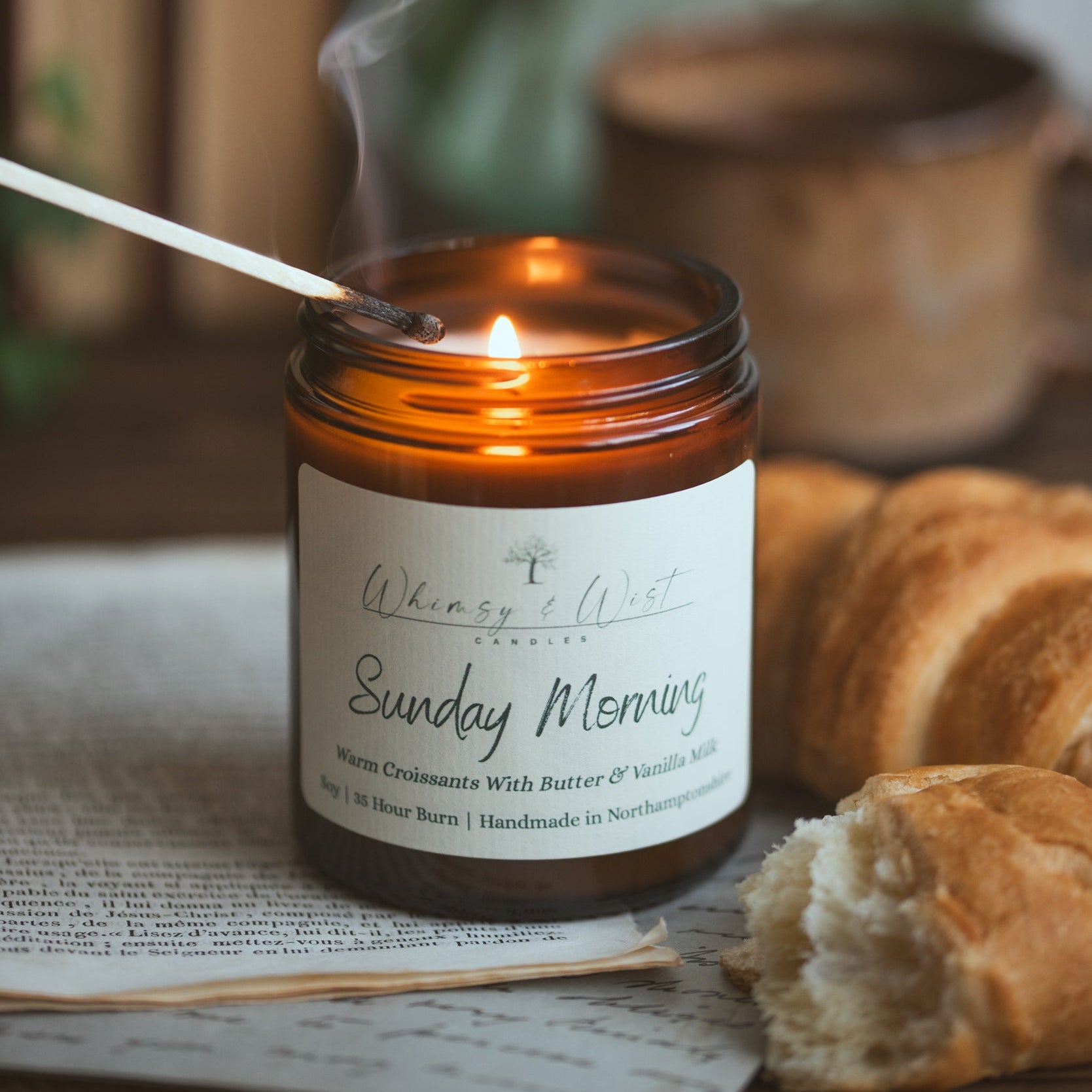 Buttery croissant scented candle